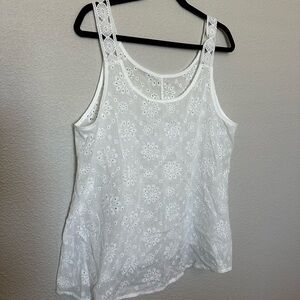 White Lace Sleeveless Top